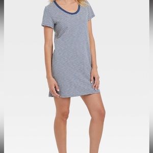 Blue Stripped 100% Cotton Mini Dress